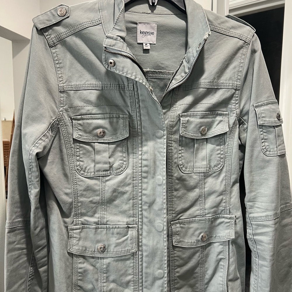 Kensie Light Sage Green Utility Jacket